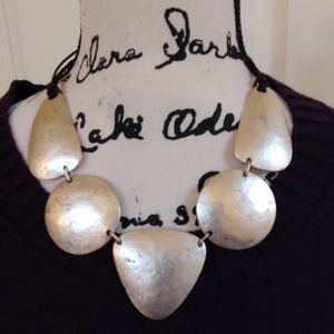 Hammered Silver Stunning Statement Necklace